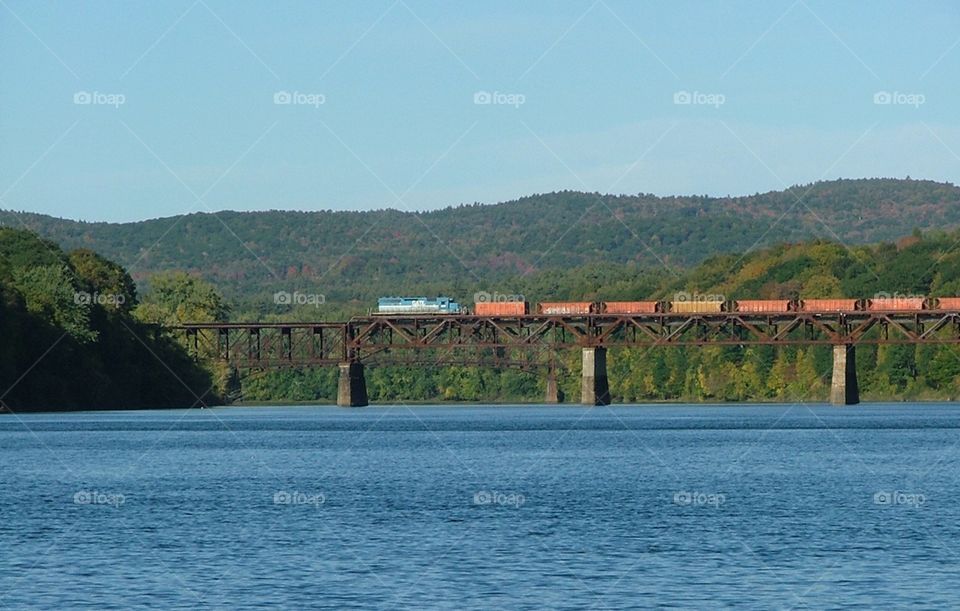 Train bridge over Connecticut River 