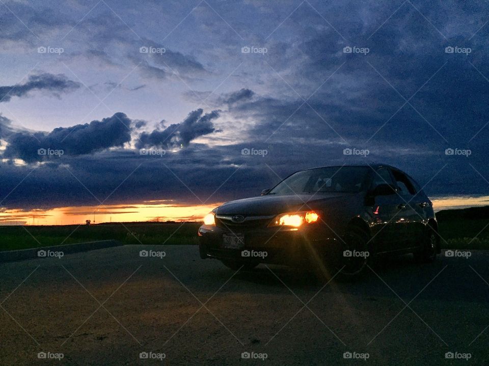 Sunset, Car, Transportation System, Vehicle, Asphalt