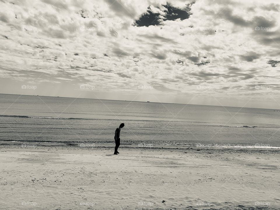 Working on the beach