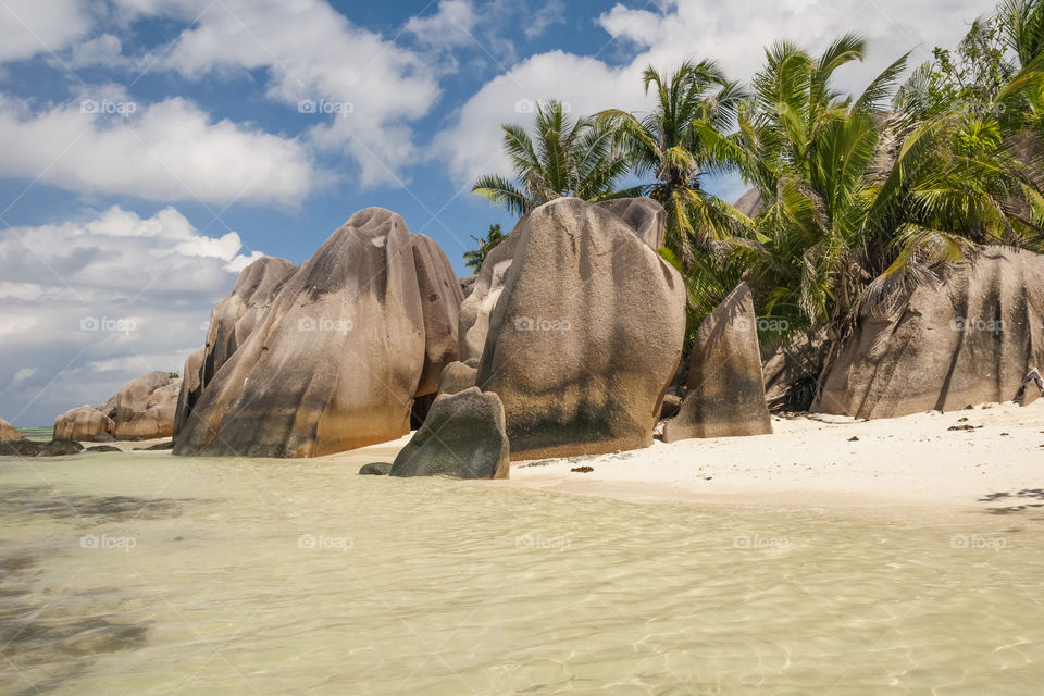 Anse Source de’Argent beach on La Digue Island, Seychelles 