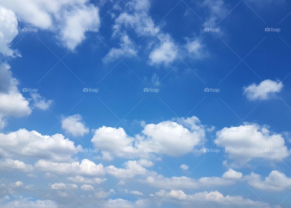Full frame of clouds and blue skies