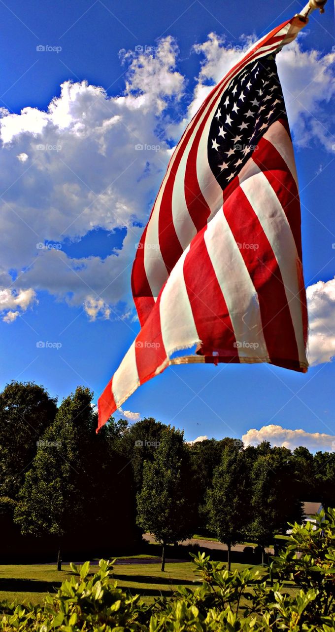 Flag, Patriotism, No Person, Sky, Wind