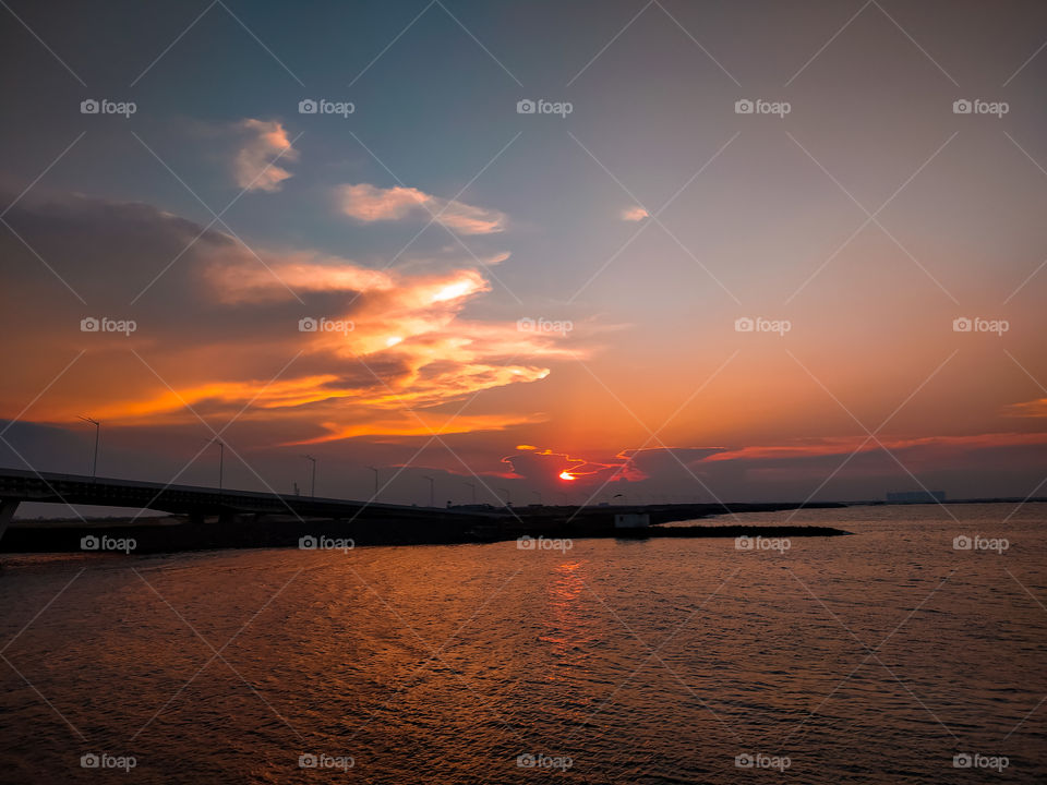 Sunset at Pantai Indah Kapuk, Jakarta, Indonesia
