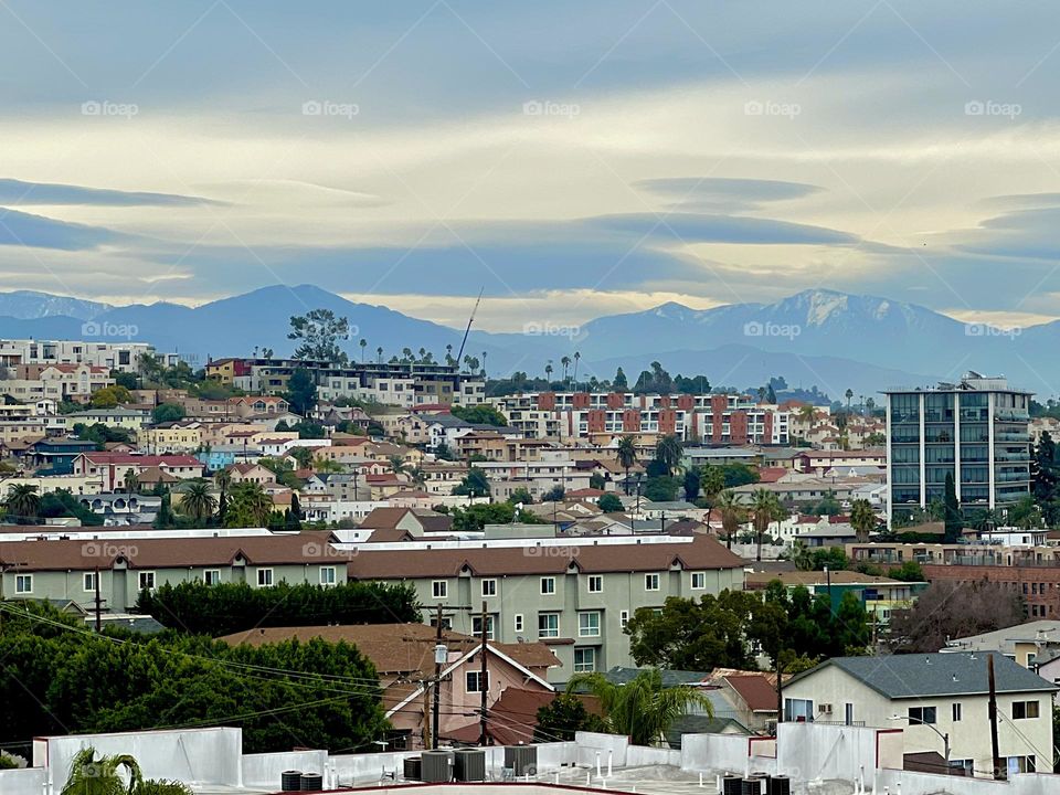 View of Mount Wilson from Westlake, Los Angeles California