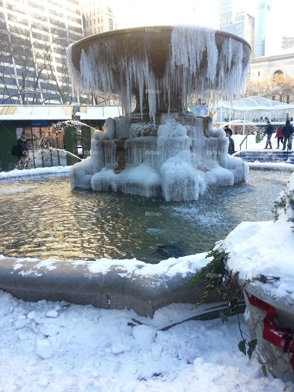Josephine Shaw Lowell Fountain - Snow