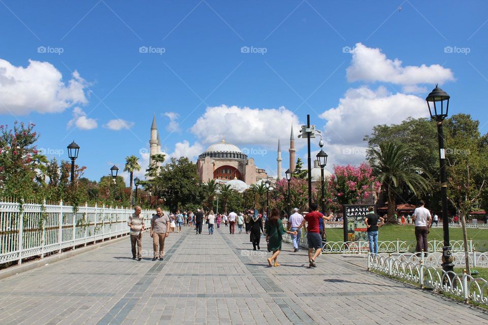 Cultural and historical site of Hagia Sophia in Istanbul, Turkey