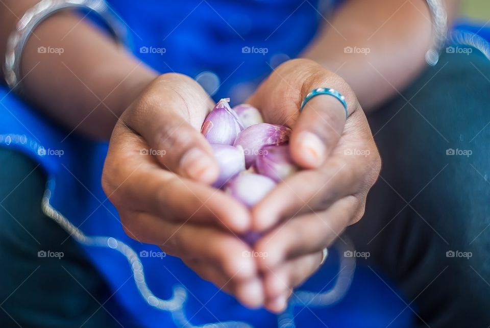 holding food 