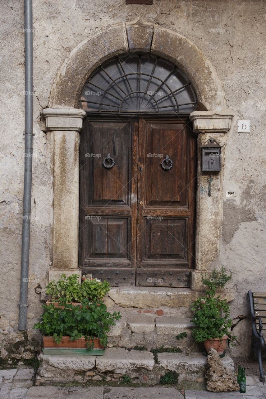 Classic italian wooden door