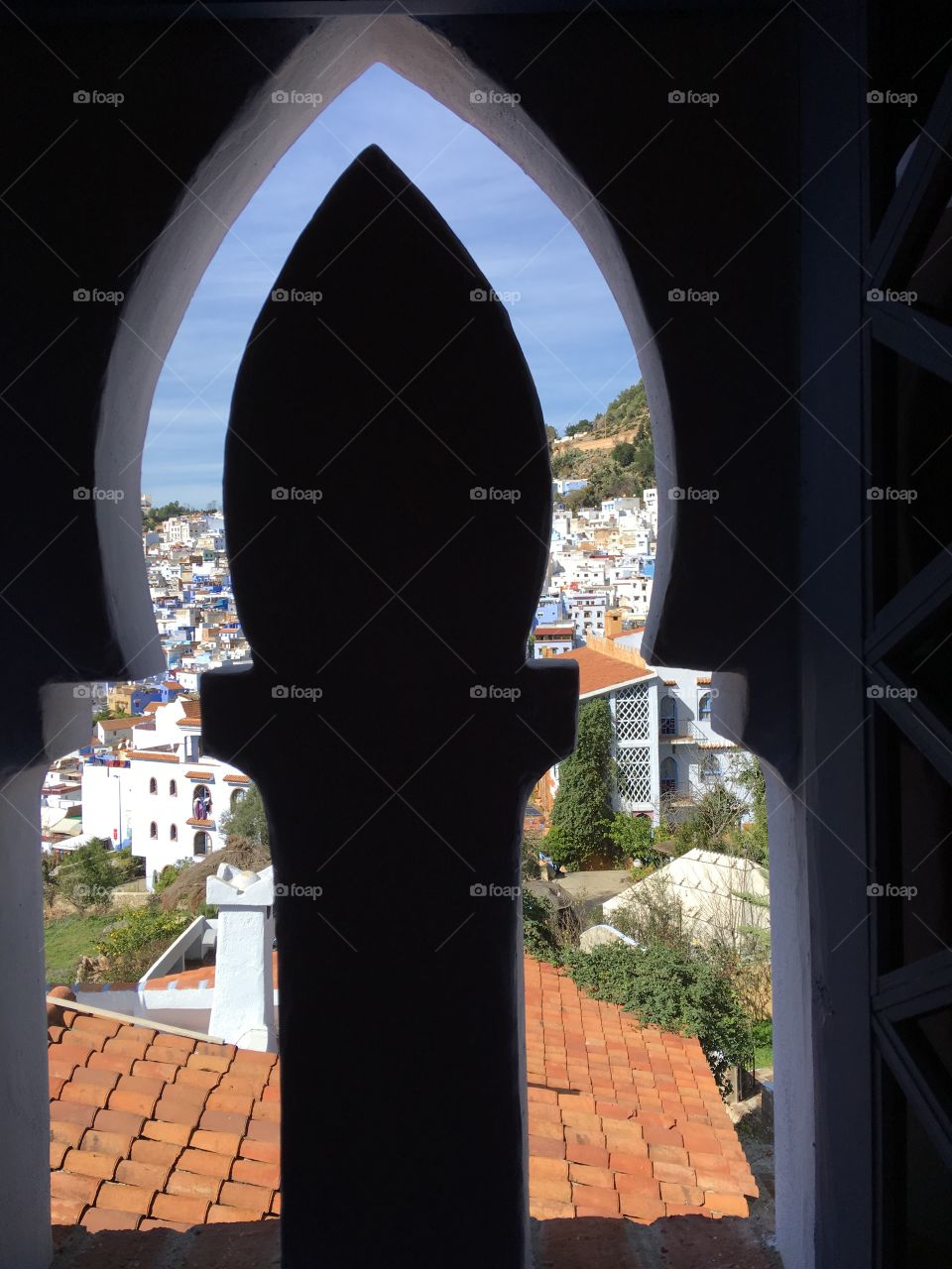View of chefchaouen through window 