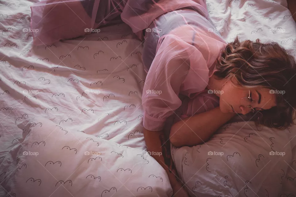 Girl relaxing in bed