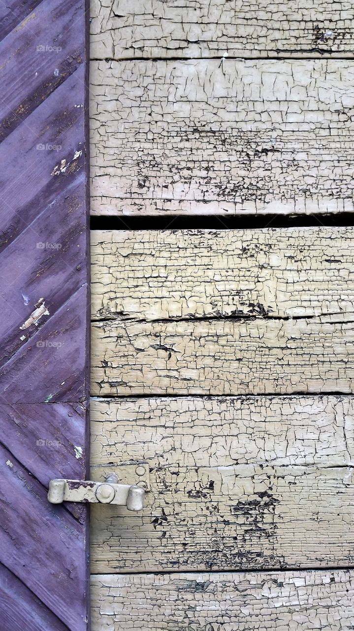 Old wooden door of house