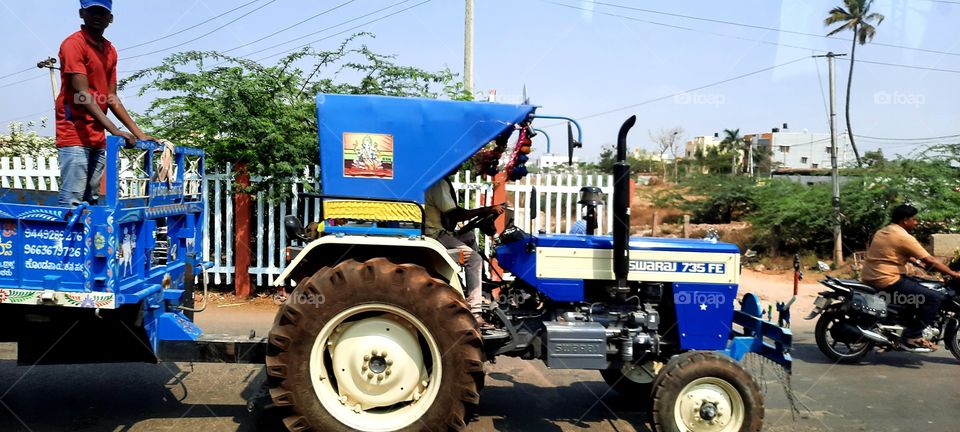 Tractors in India.  Mobile photo.