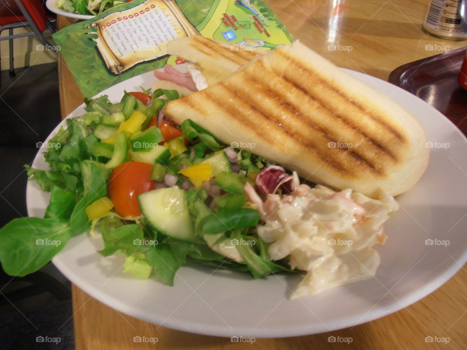 Toasted Meat Sandwhich With Salad