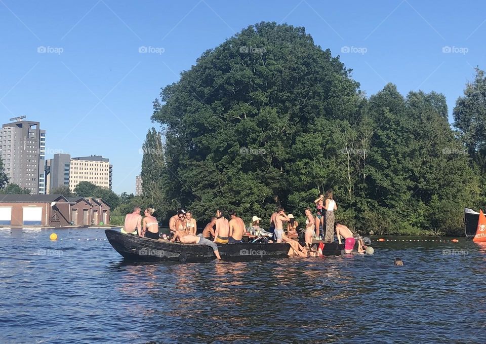 Hot Summer boat party on Amsterdam Canal