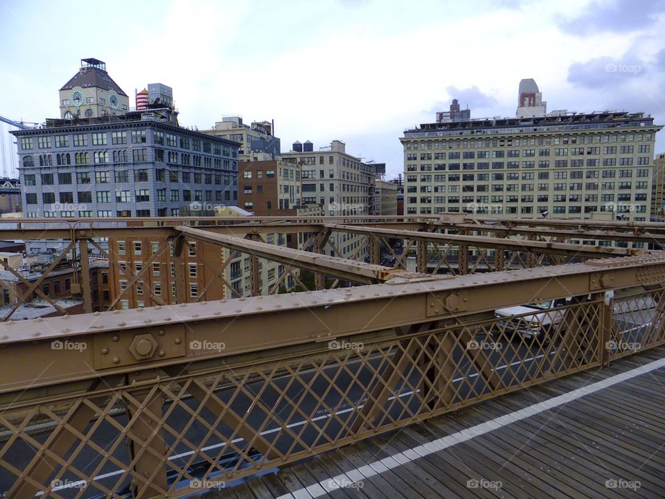 NEW YORK CITY BROOKLYN BRIDGE VIEW OF BROOKLYN