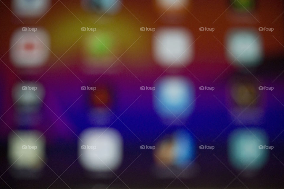 Blurred tablet screen