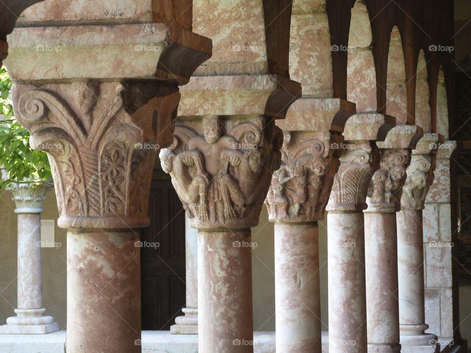 cloister. the archways of the cloister museum in New York city