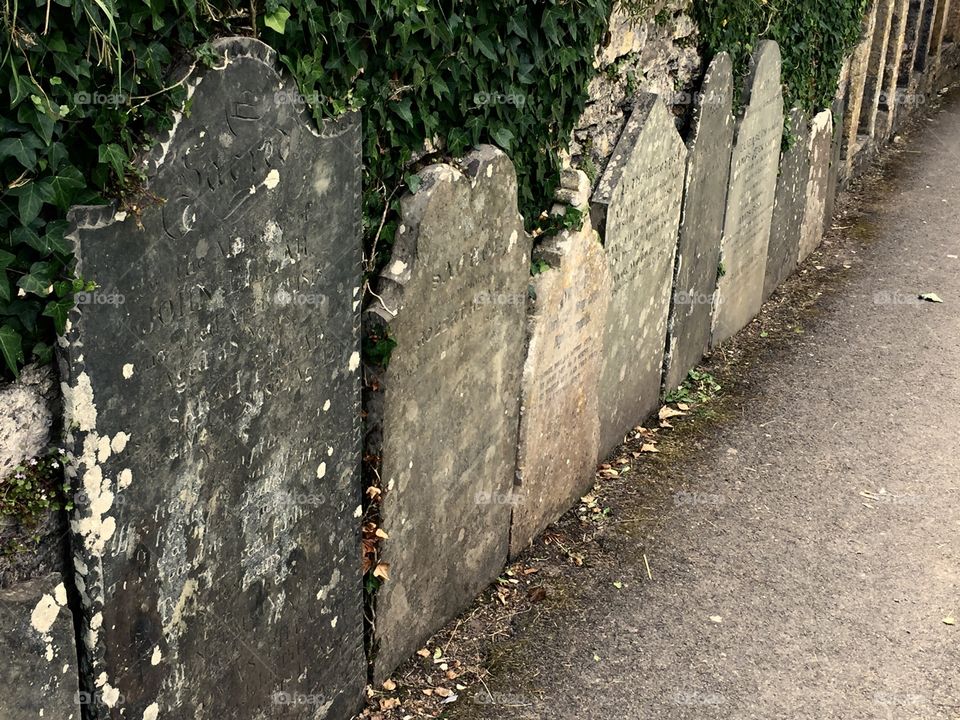 Retaining Wall of Tombstones