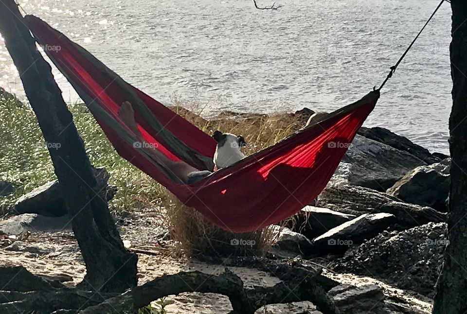 Relaxing by the Hudson River