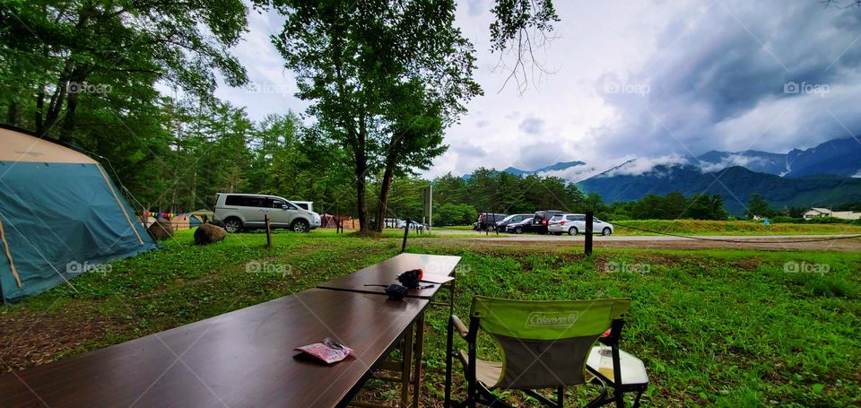 camping on a nice weather.