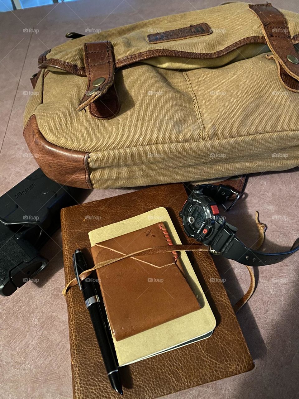 Getting ready for work 