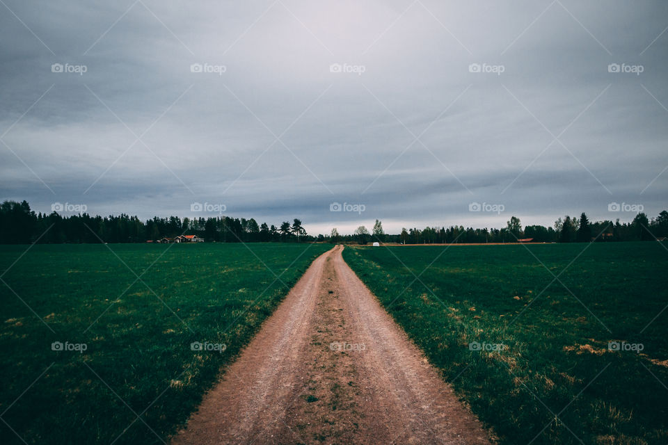 Road in Ål-kilen, Dalarna, Sweden