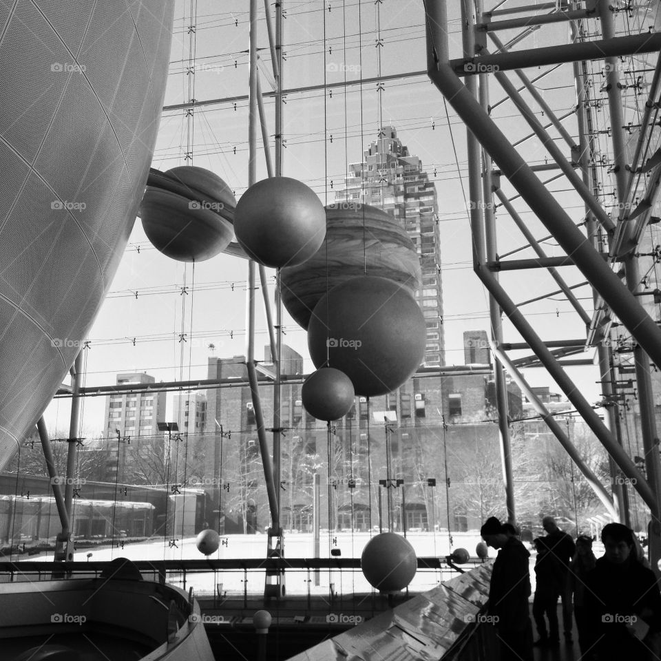 Orbiting planets. Natural history museum in NYC
