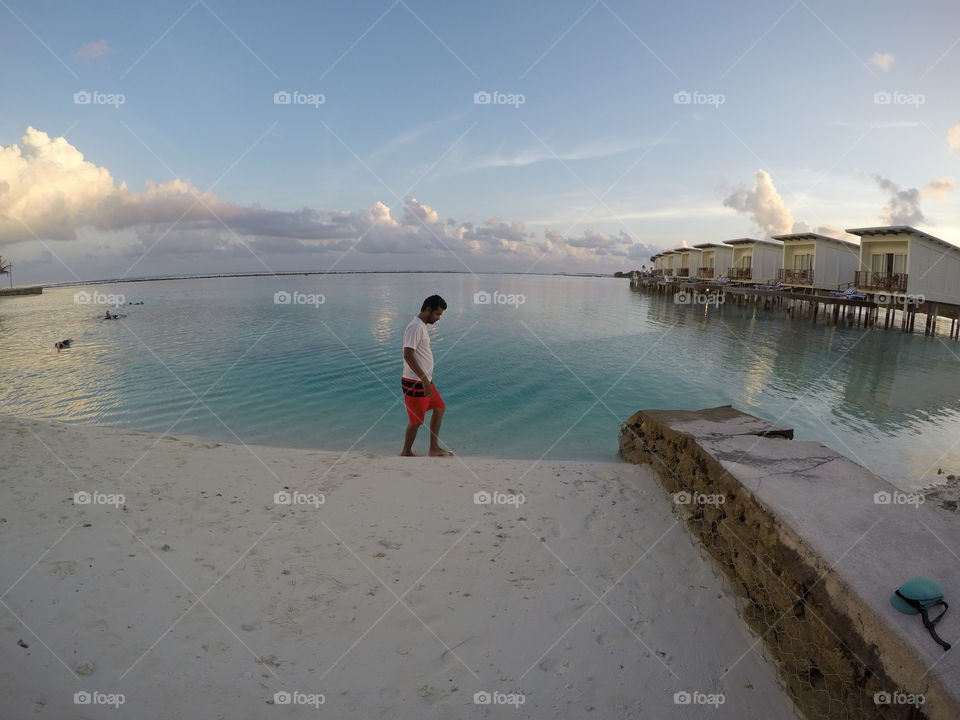 Man walking on the beach