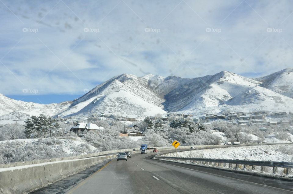 Sundance. Snow capped mountains, Utah