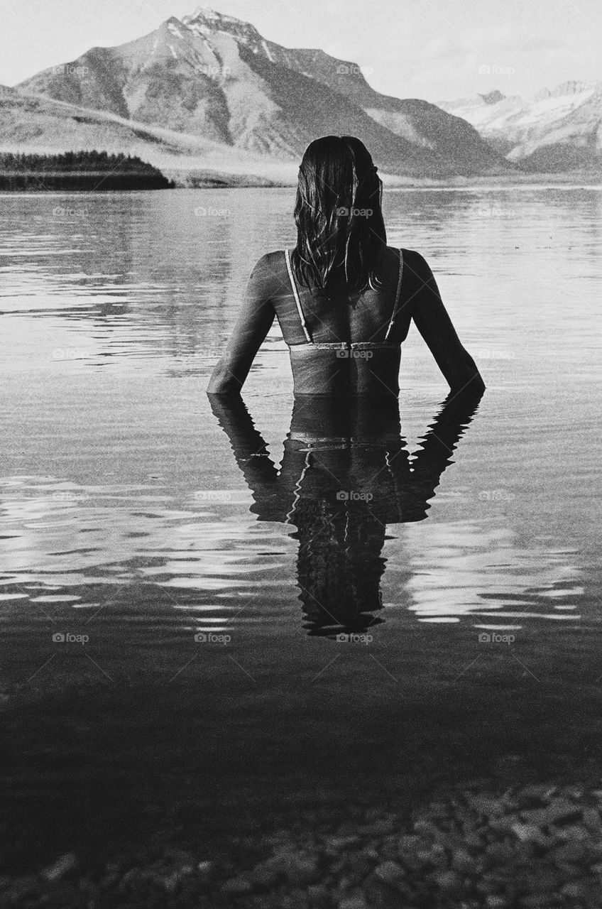 Swimming in a glacier lake
