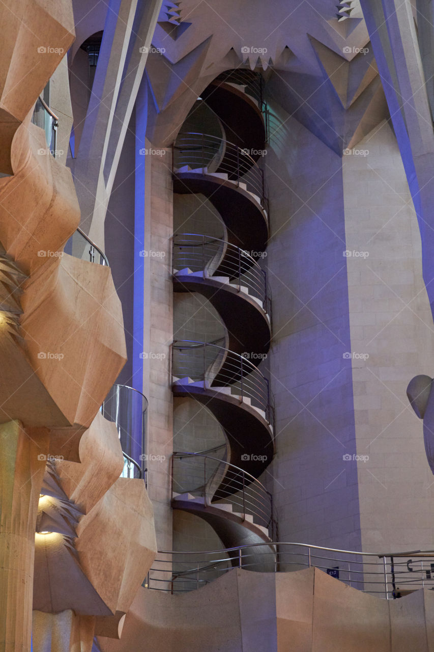 Sagrada Familia (Barcelona). Indoor Lights Winter Morning