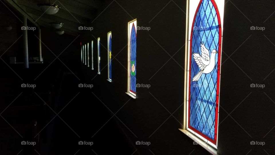 Stained glass in church 