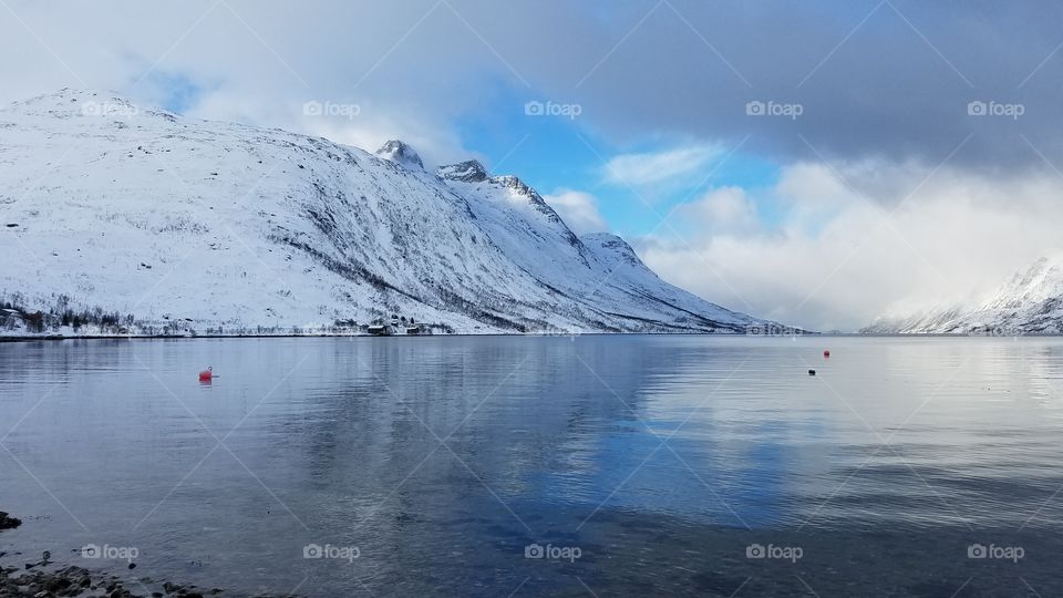 Beautiful winter Fjord views