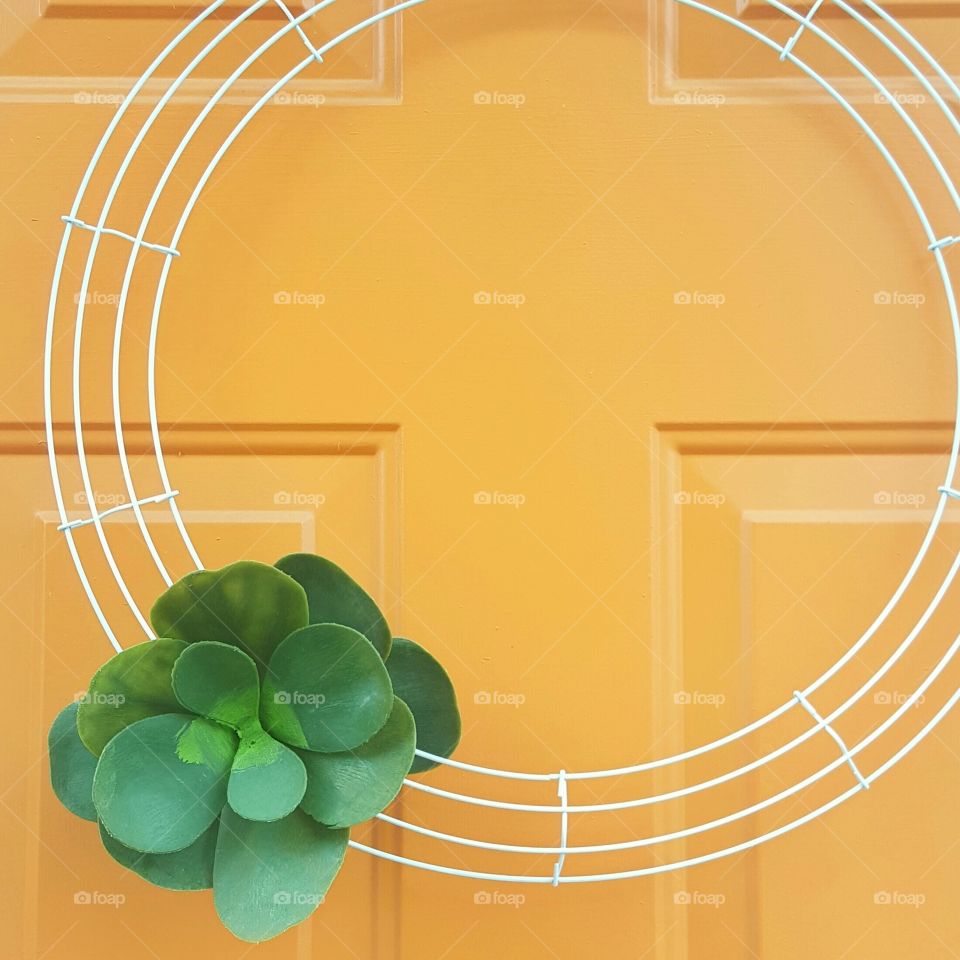 diy simple wreath with green plant