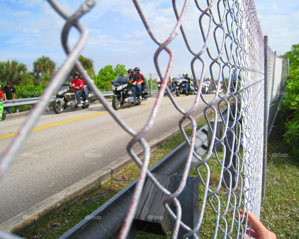 Motorcycle Toy Run - Motorcycle riders bringing toys to children for Christmas. 