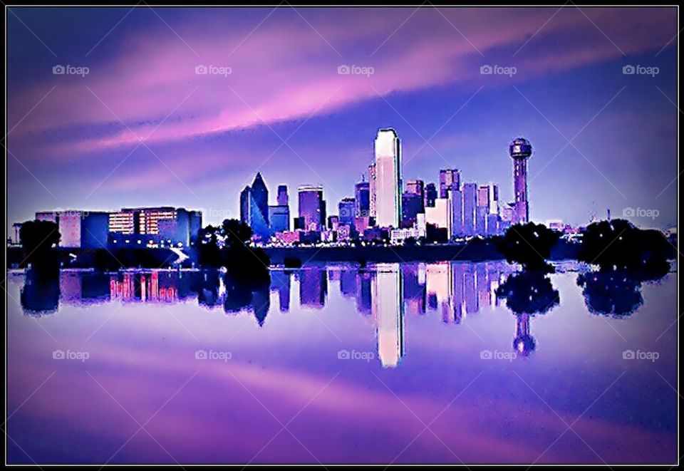 Purple sky over Dallas