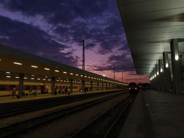 Sunrise over Sofia Train Station