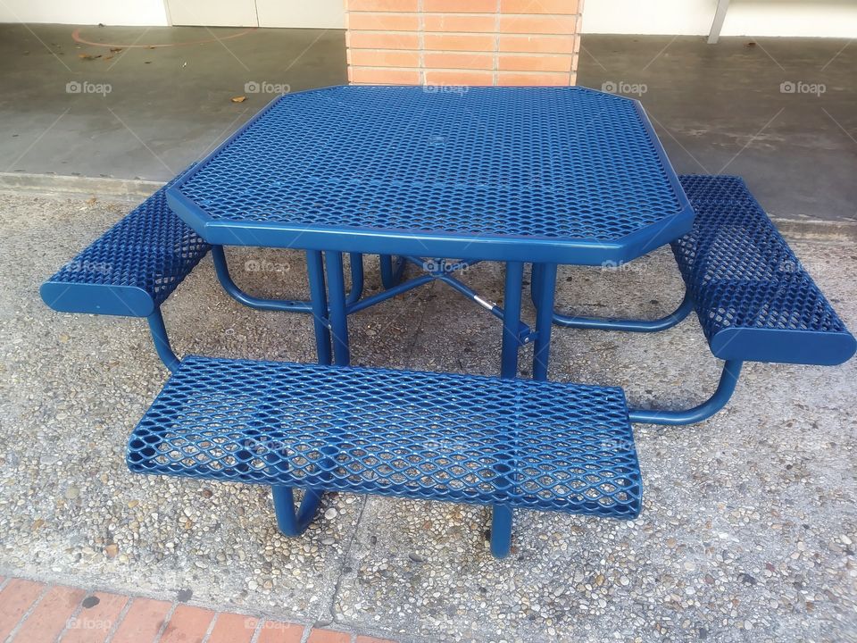 Blue table and chairs com