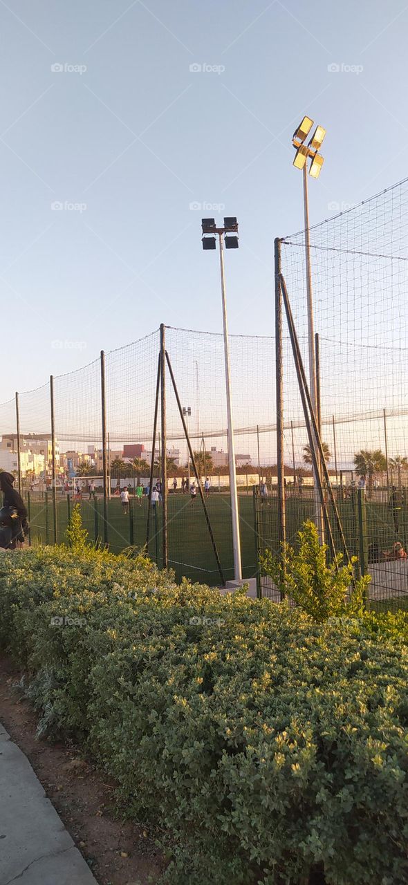 proximity playgrounds stade of football in the beach