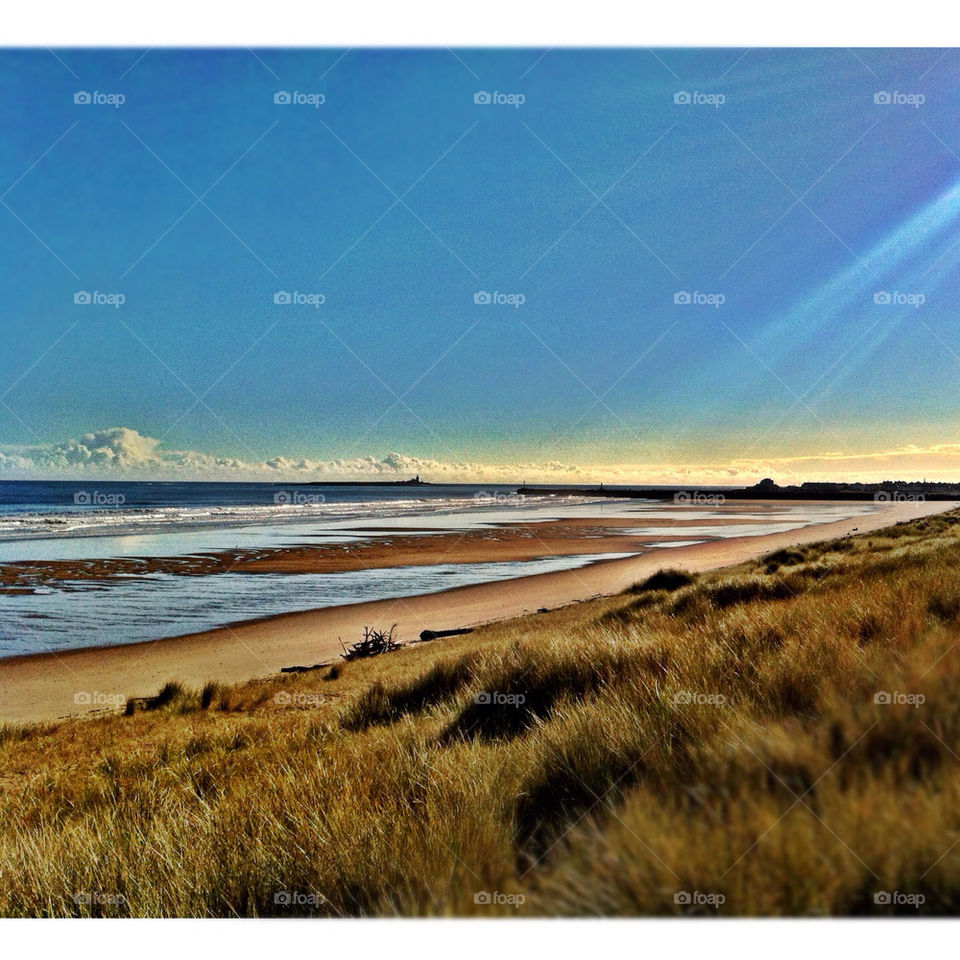 alnmouth uk beach ocean sky by grahna