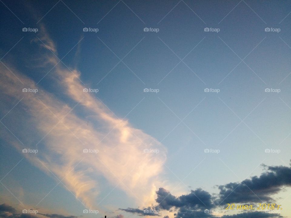 небо.облака.голубой.закат.