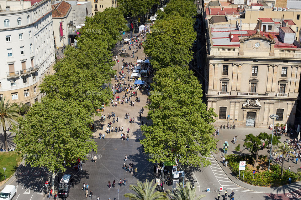 Vista cenital de las Ramblas