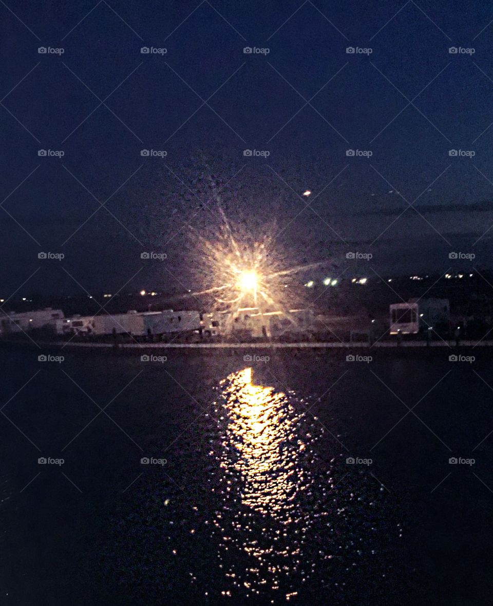 Light reflection on canal.