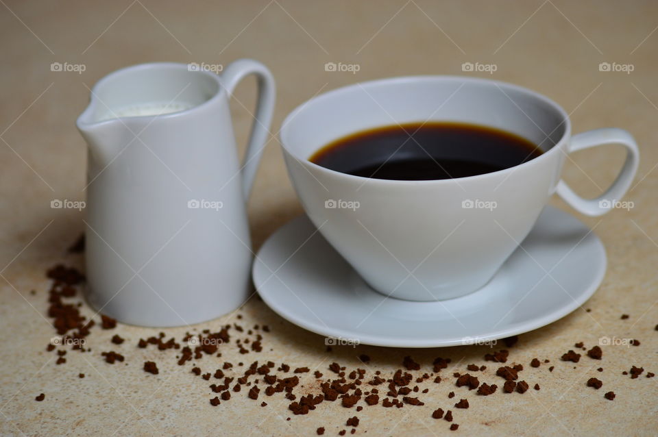 Instant black coffee