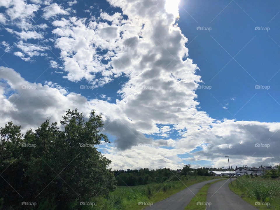 On the path and just look up and be thankful.  Beautiful paths lie all around the REYKJAVIK area.  A healthy lifestyle is the only lifestyle in Iceland.