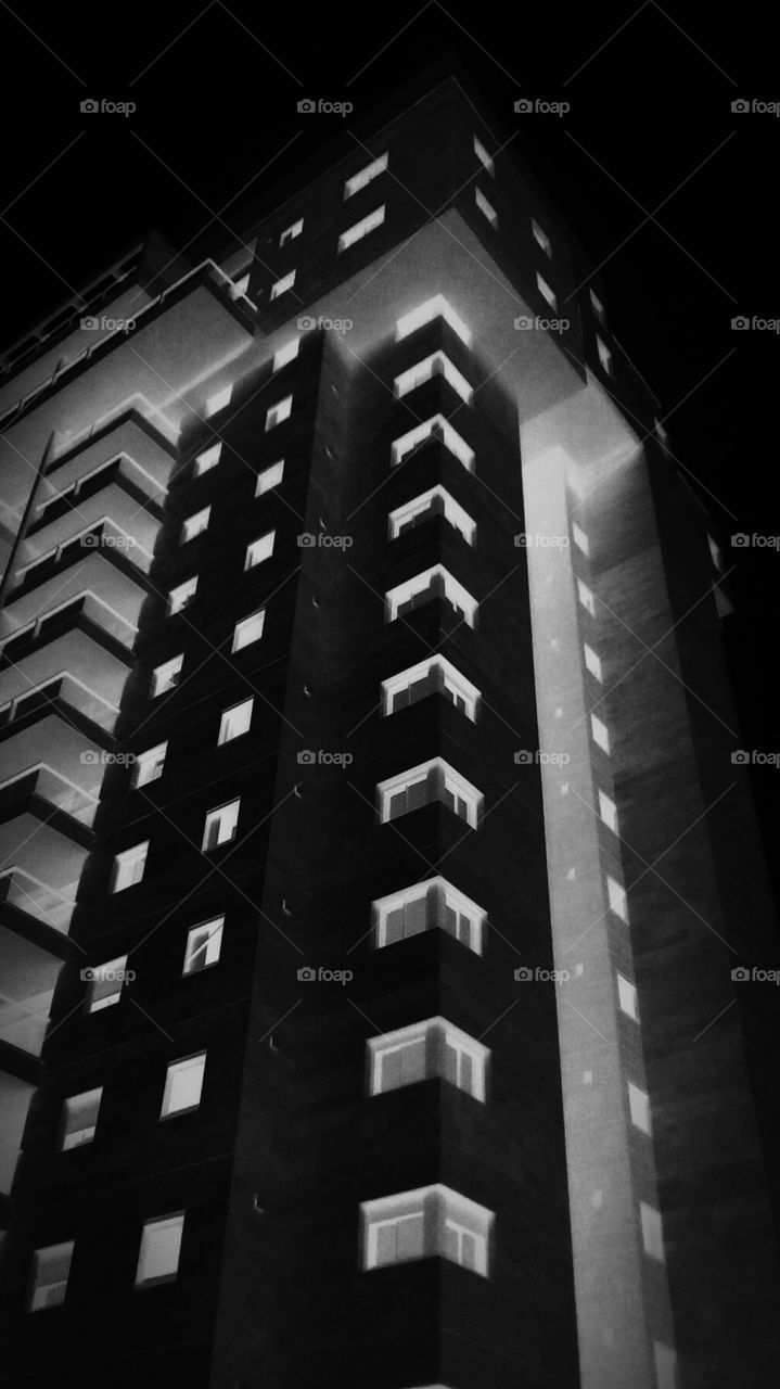 Building in black and white