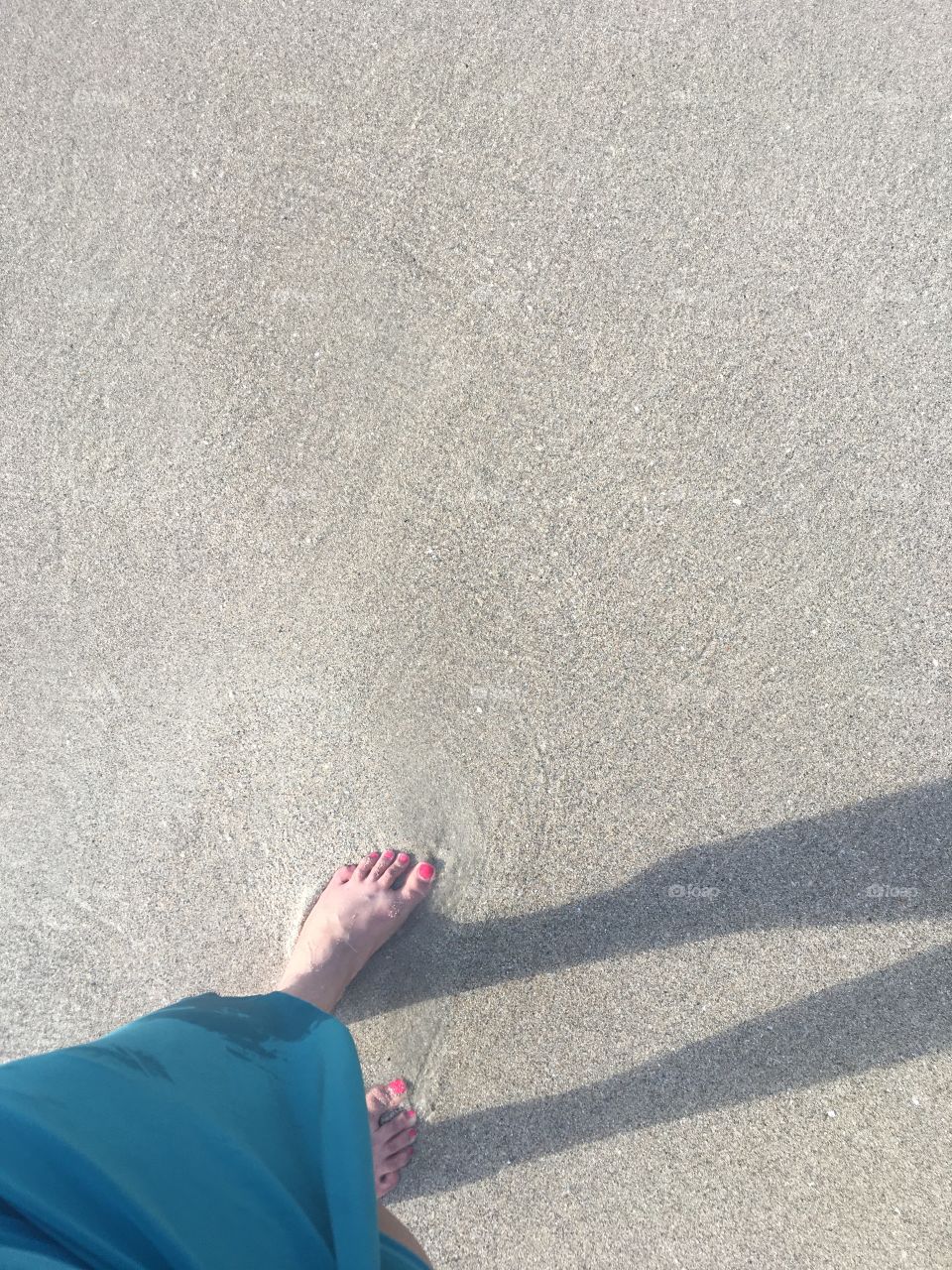 Walking on a sandy beach 