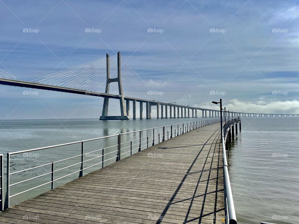 Lisbon suspension bridge.