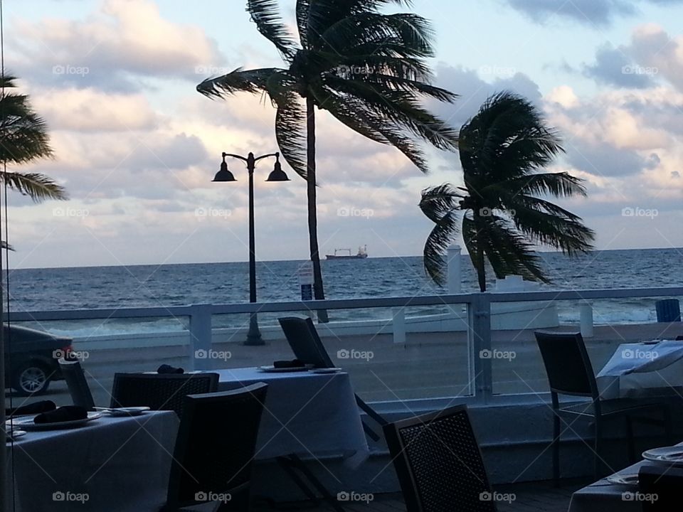 View from table on FT Lauderdale Beach