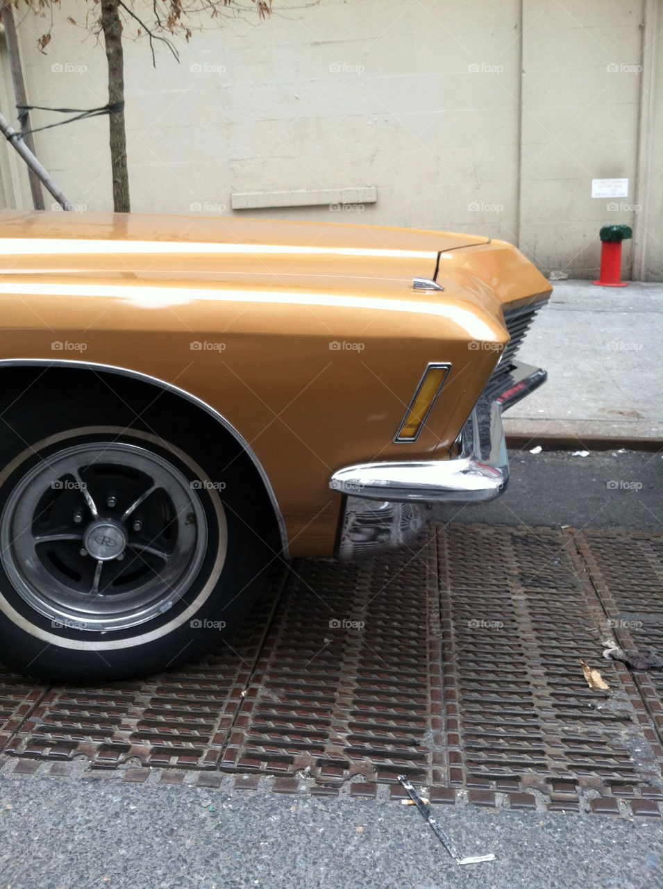 Front end of classic Buick.